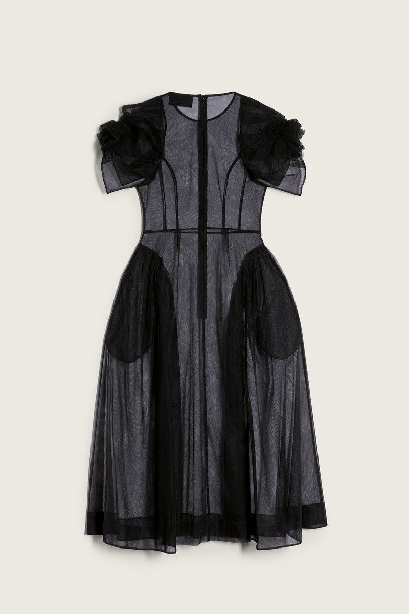 Simone Rocha Rose Puff Sleeve Hip Dress outlook