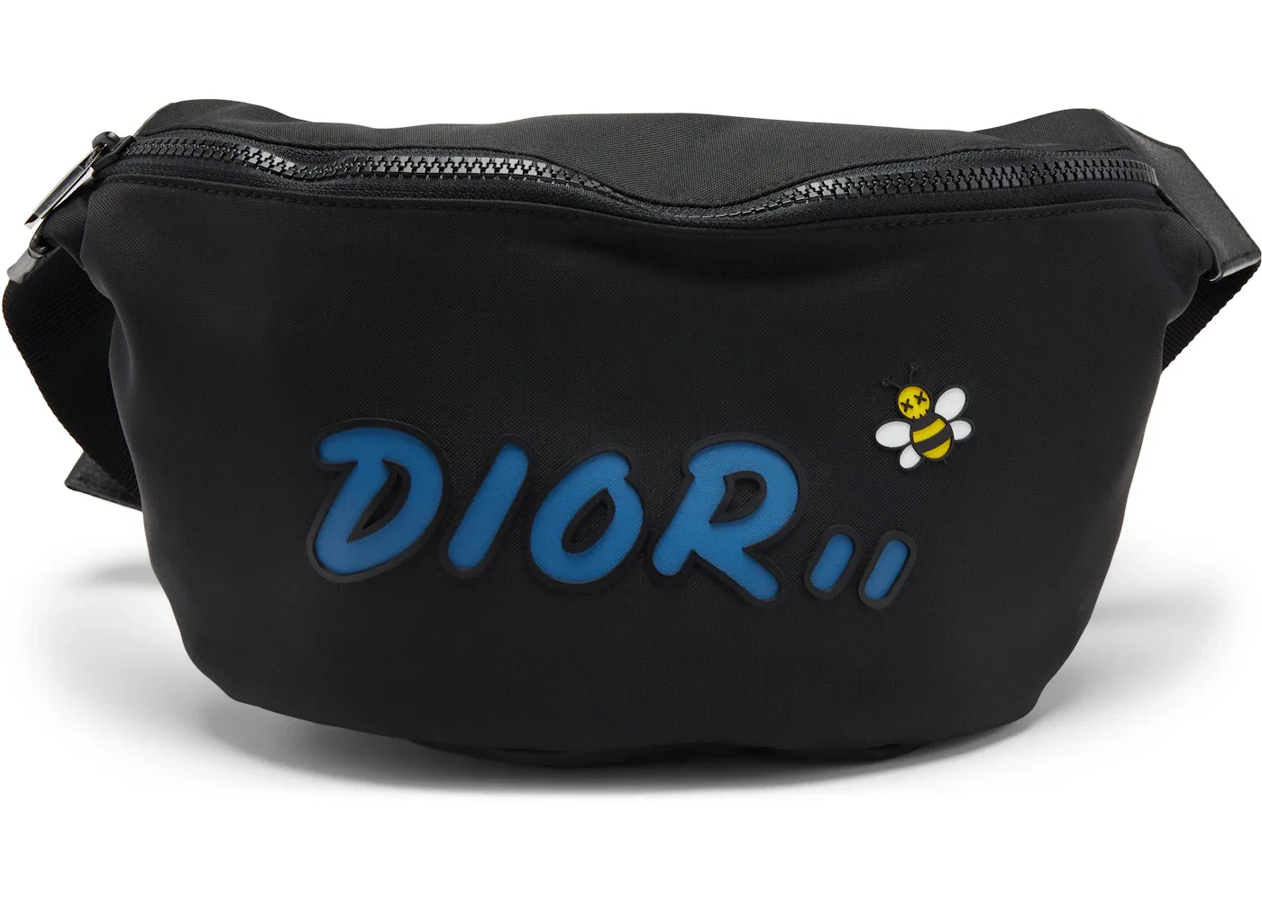 Dior x Kaws Belt Bag Blue Logo Nylon Black - 1