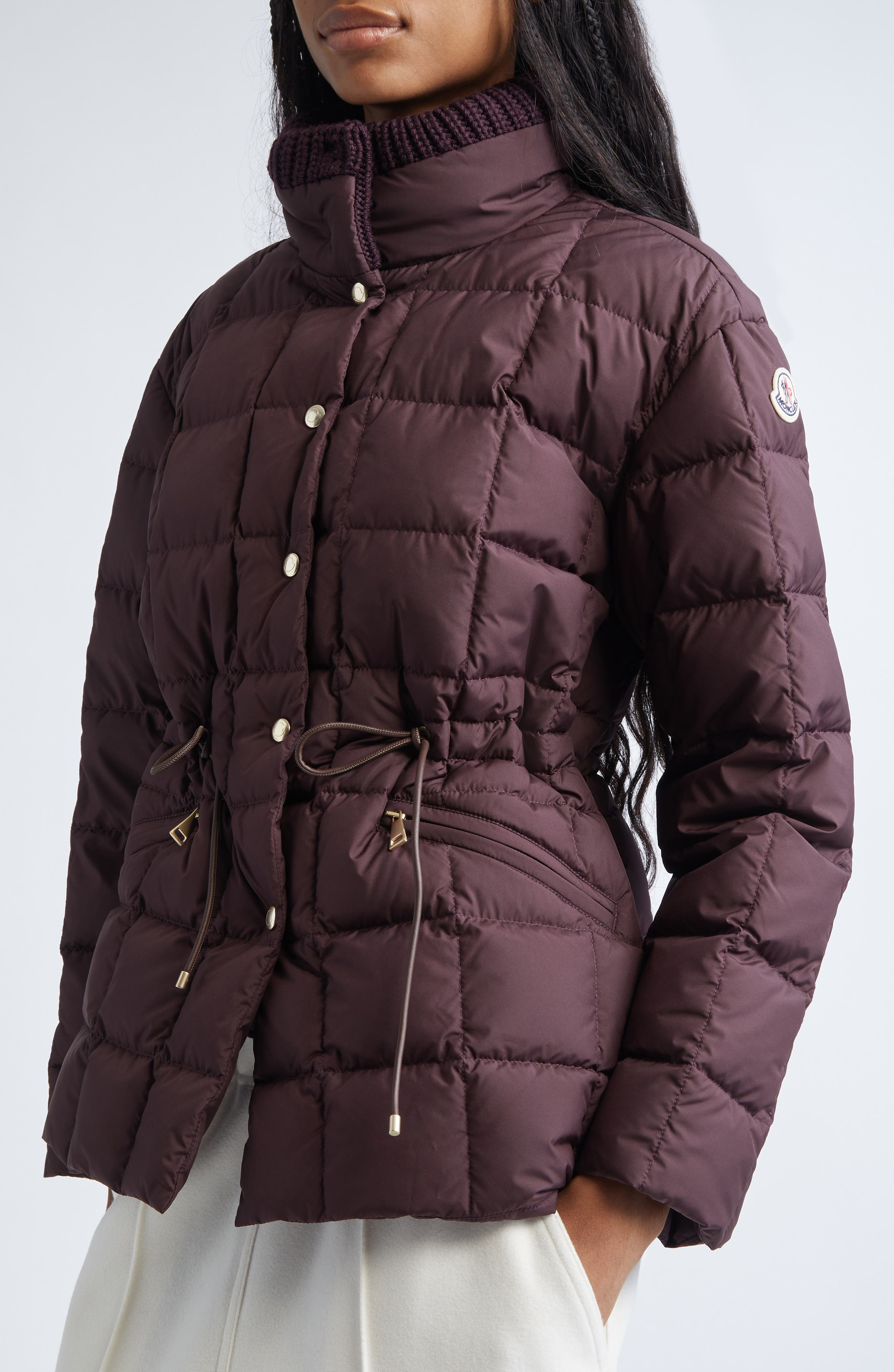 Moncler Antigone Box Quilted Down Jacket in Dark Mahogany at Nordstrom - 4