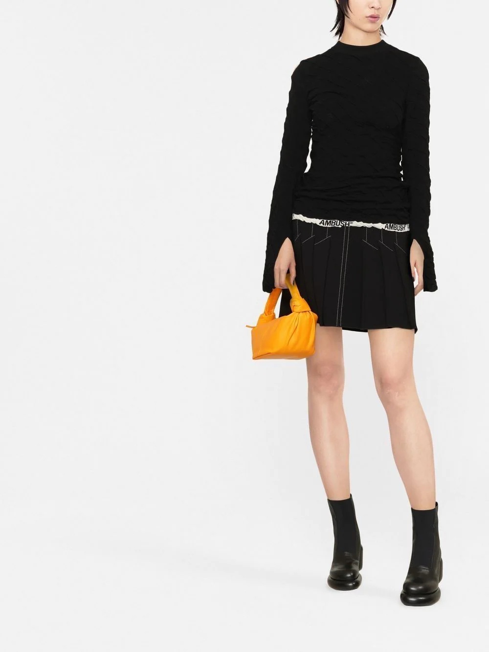 textured logo-hem knit jumper - 2