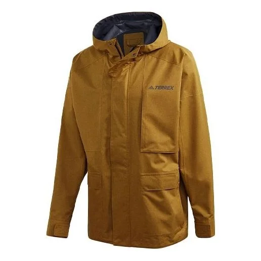 adidas Xplr 2.5L R.R J Outdoor Windproof Reflective logo Sports Hooded Jacket Yellow GL7400 - 1