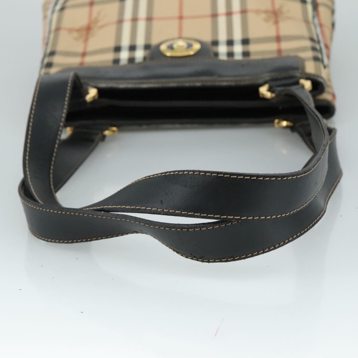 Burberry Nova Check Shoulder Bag Pvc Leather Beige - 7