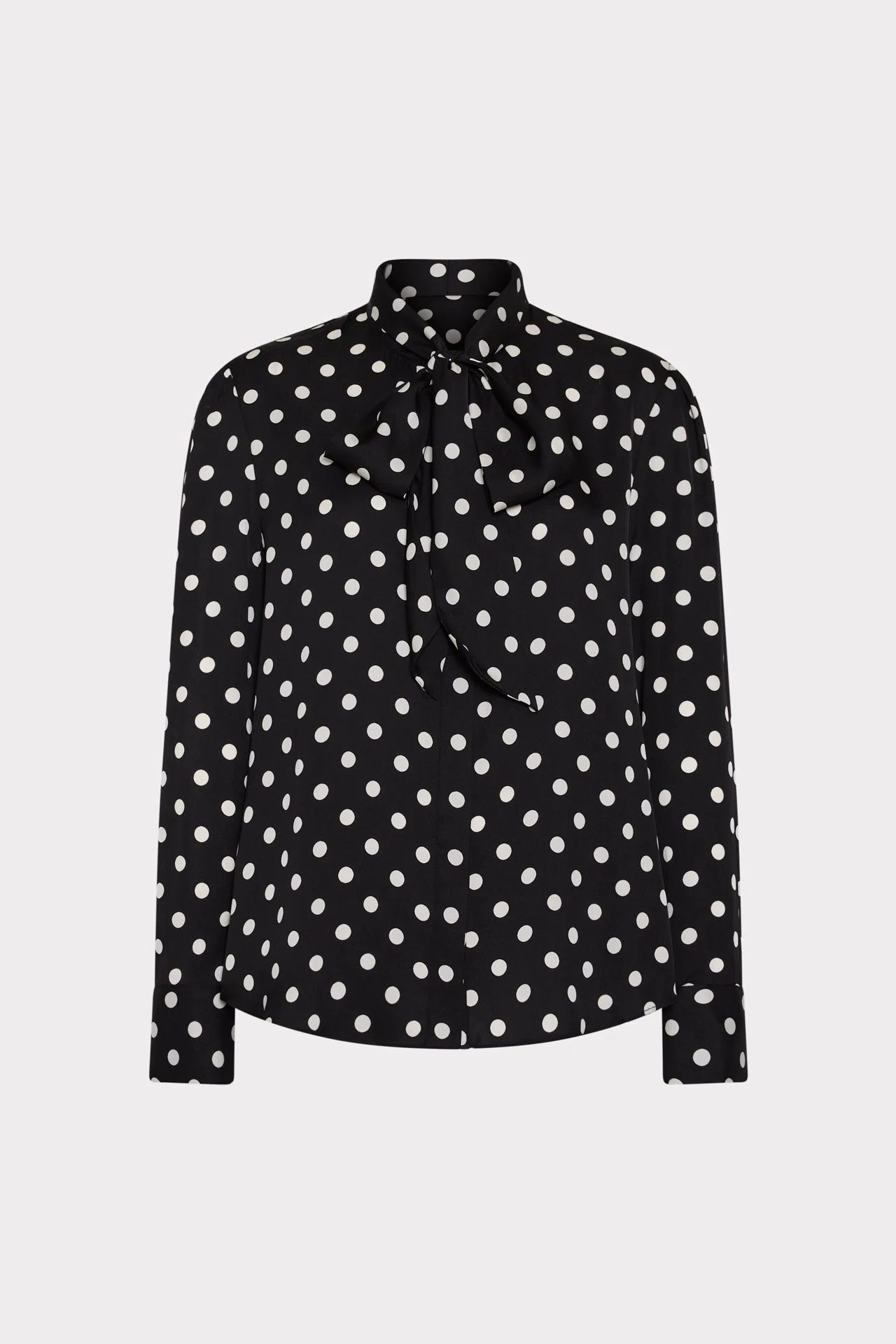 Tie Neck Polka Dot Blouse - 1