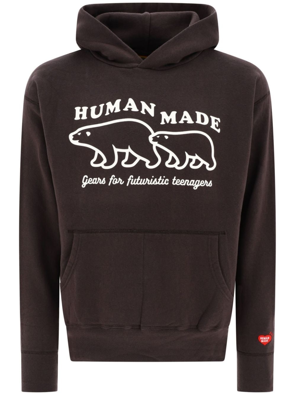 logo-print cotton hoodie - 1