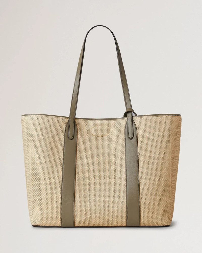 Mulberry Bayswater Tote Linen Green & Natural Raffia & Leather outlook
