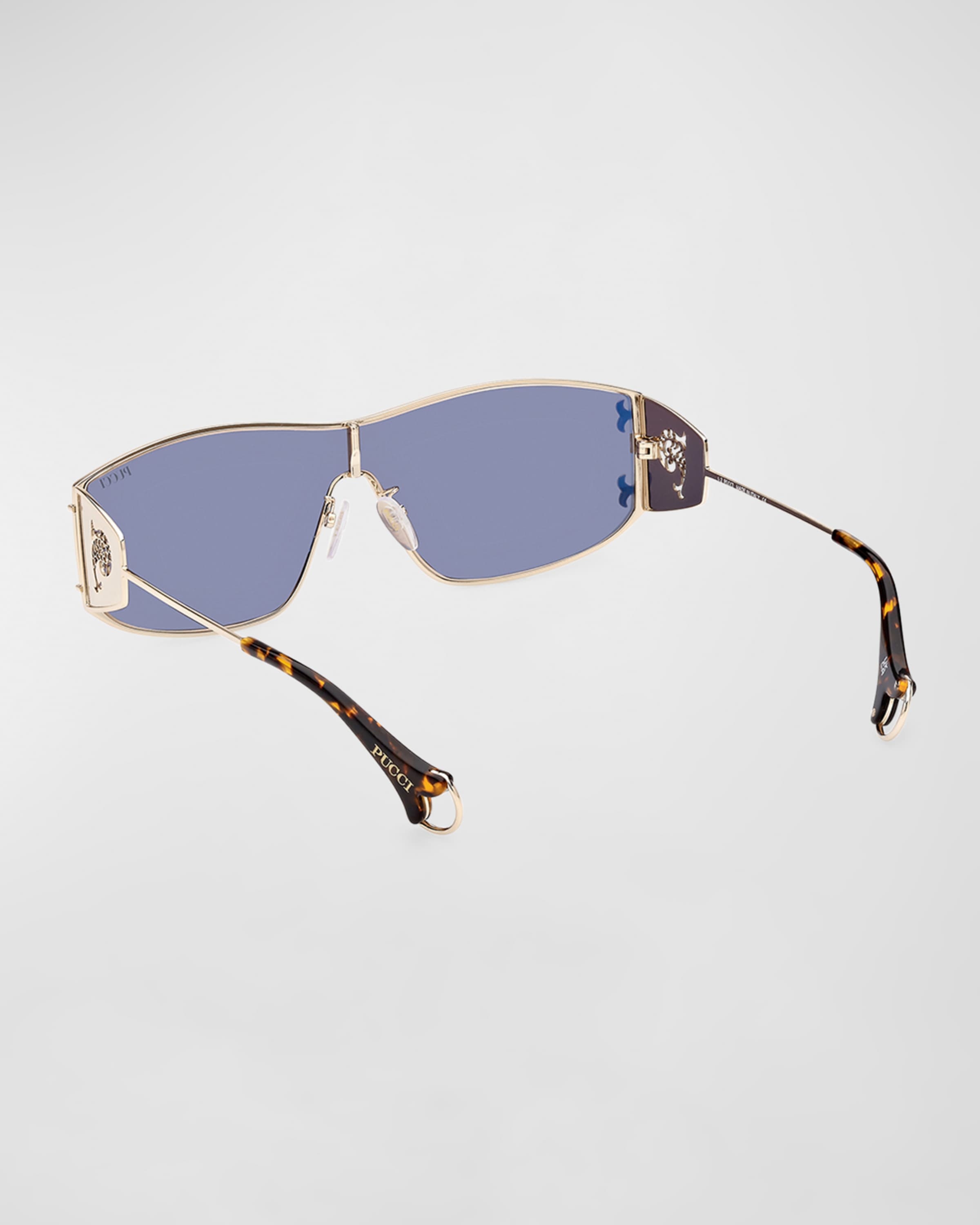 Metal & Acetate Shield Sunglasses - 2