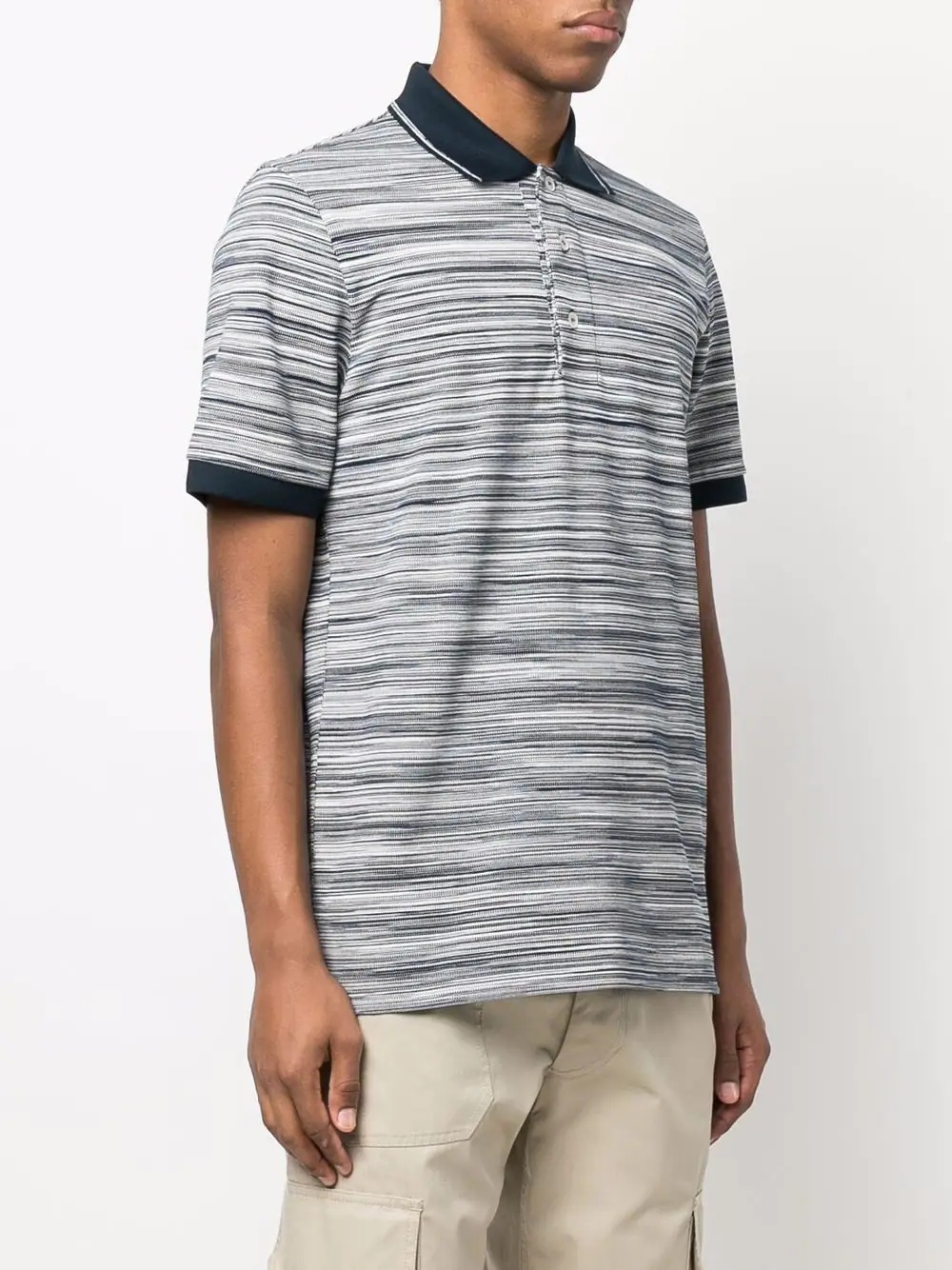 striped short-sleeve polo shirt - 3