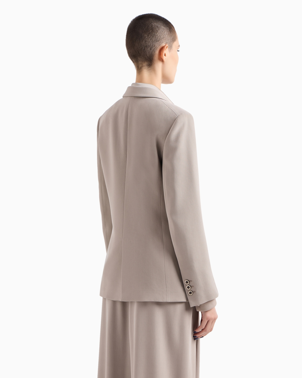 Washed silk double-breasted jacket - 3