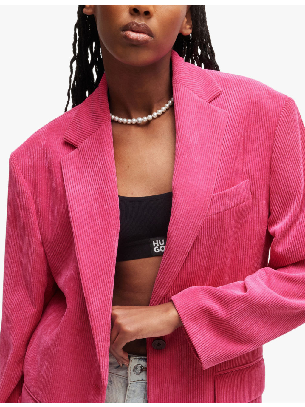 Regular-fit single-breasted stretch-corduroy jacket - 5