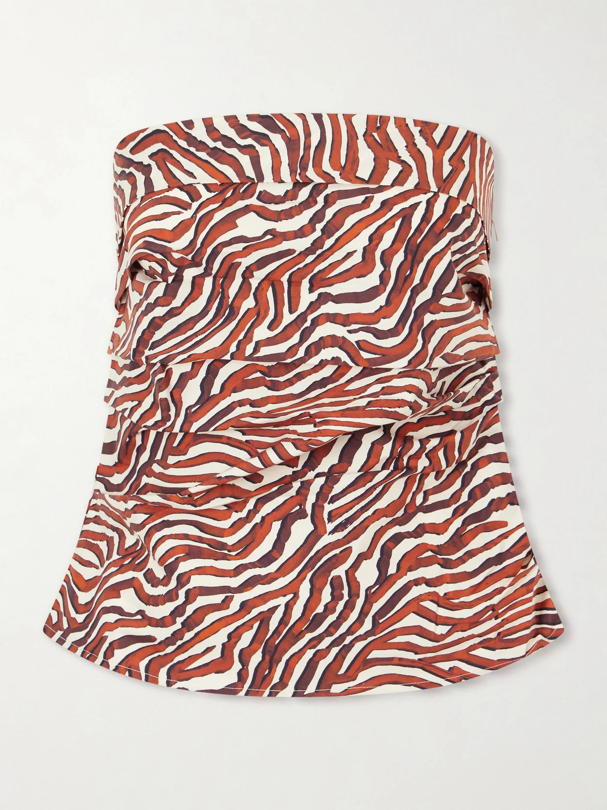 Maisy Strapless Printed Cotton-blend Poplin Top - 1
