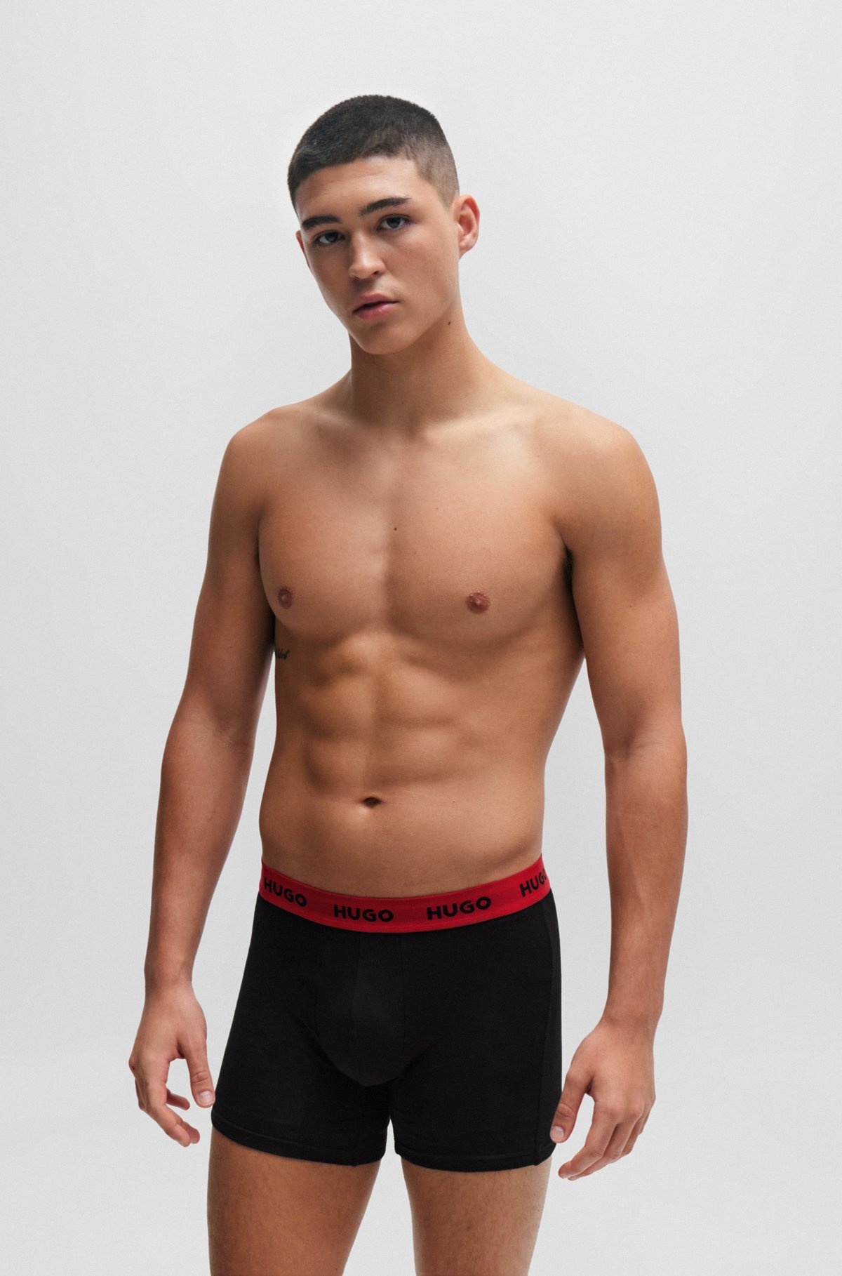 THREE-PACK OF STRETCH-COTTON BOXER BRIEFS WITH LOGO WAISTBANDS - 7