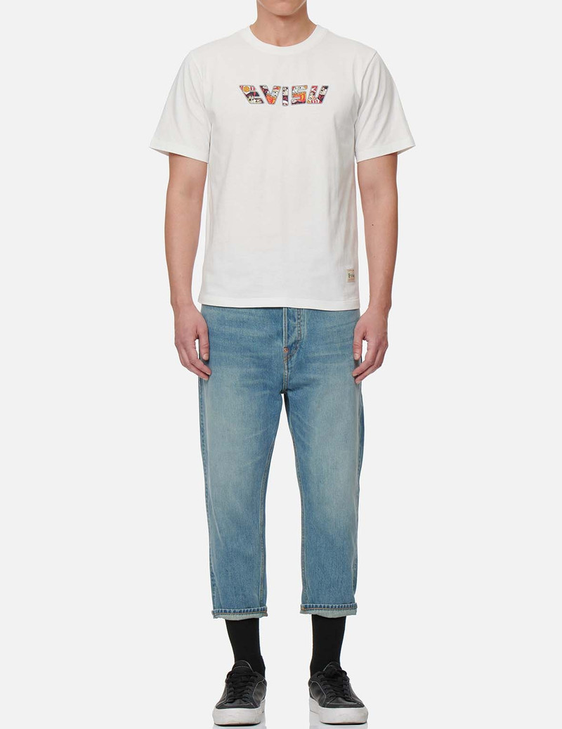 FORTUNE CAT AND DARUMA DAICOCK PRINT CROPPED FIT JEANS #2027 6