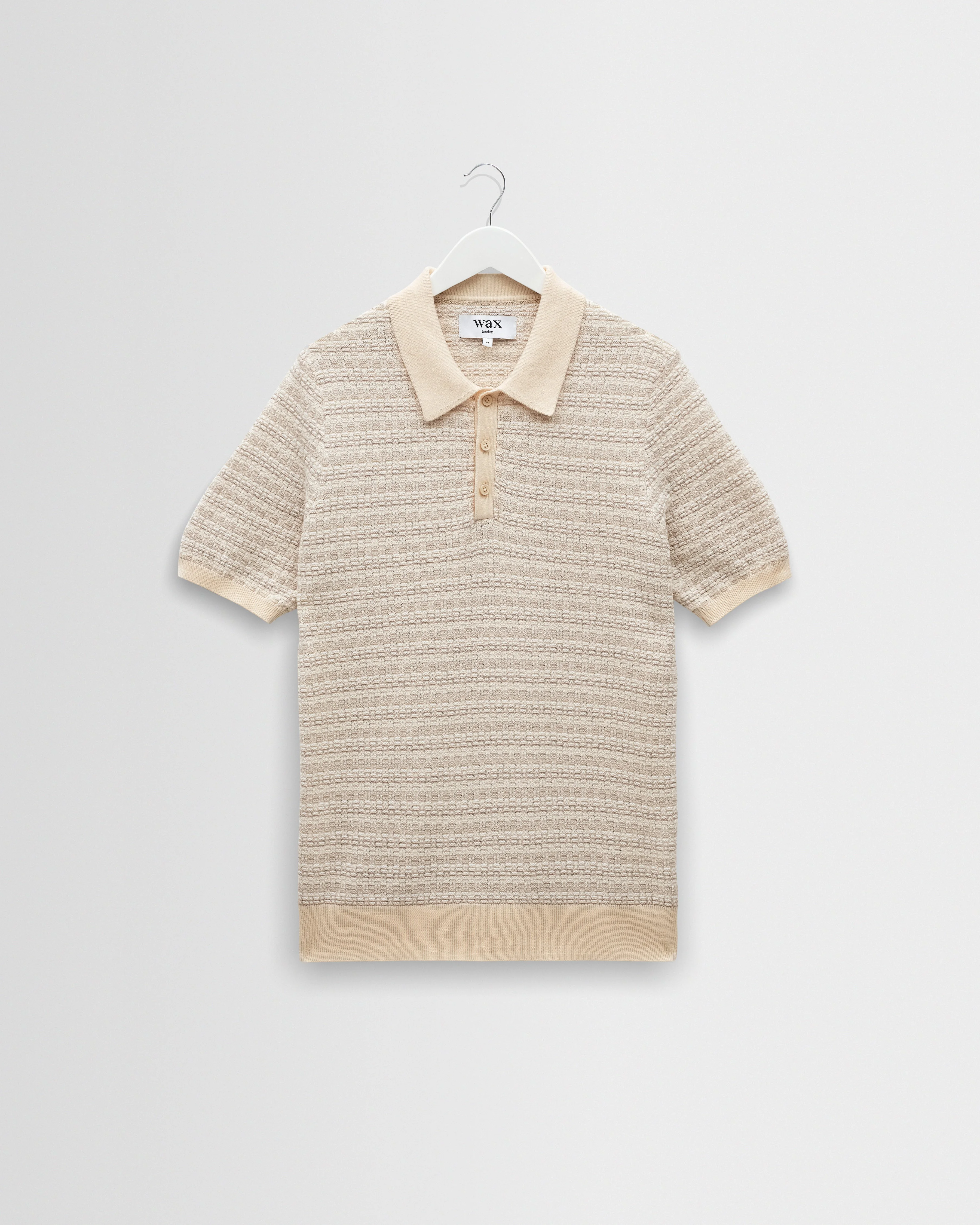 Naples - Natural Mini Geometric Knitted Polo - 1