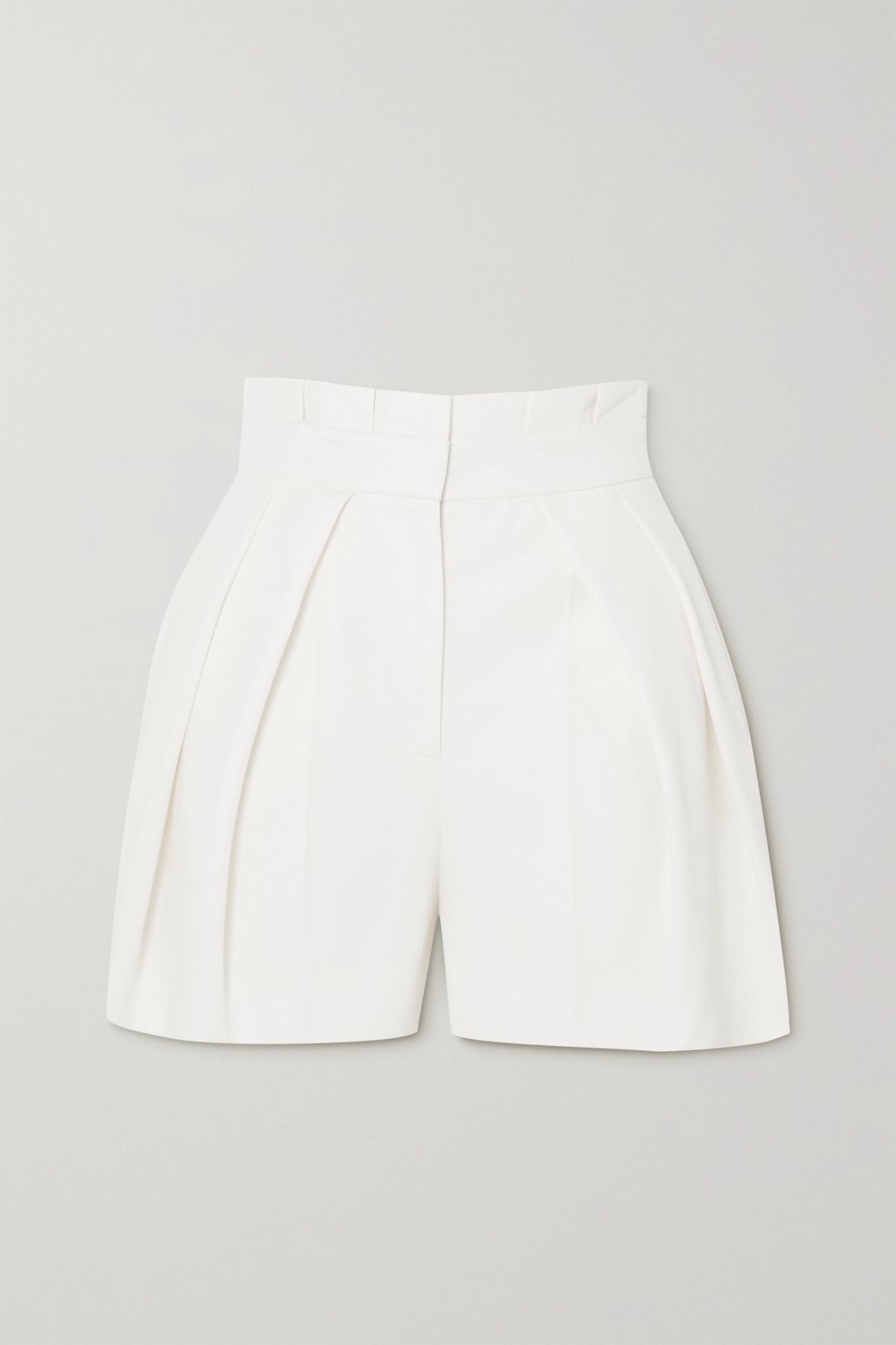 Pleated wool-twill shorts - 1