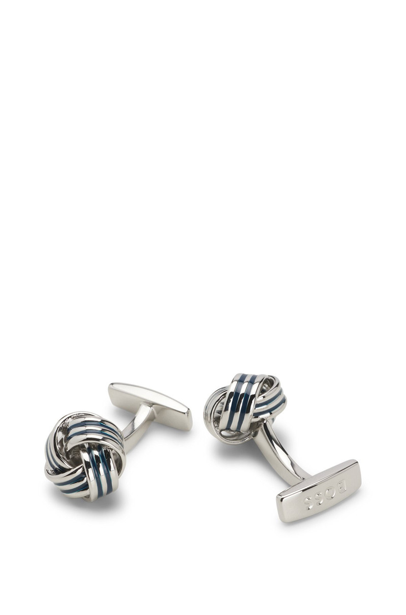 KNOT CUFFLINKS IN SILVER-TONE BRASS 1