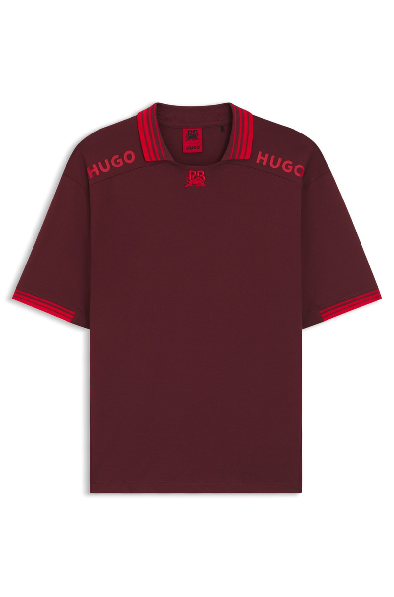 HUGO X RB POLO SHIRT WITH TIPPING AND LOGOS 1