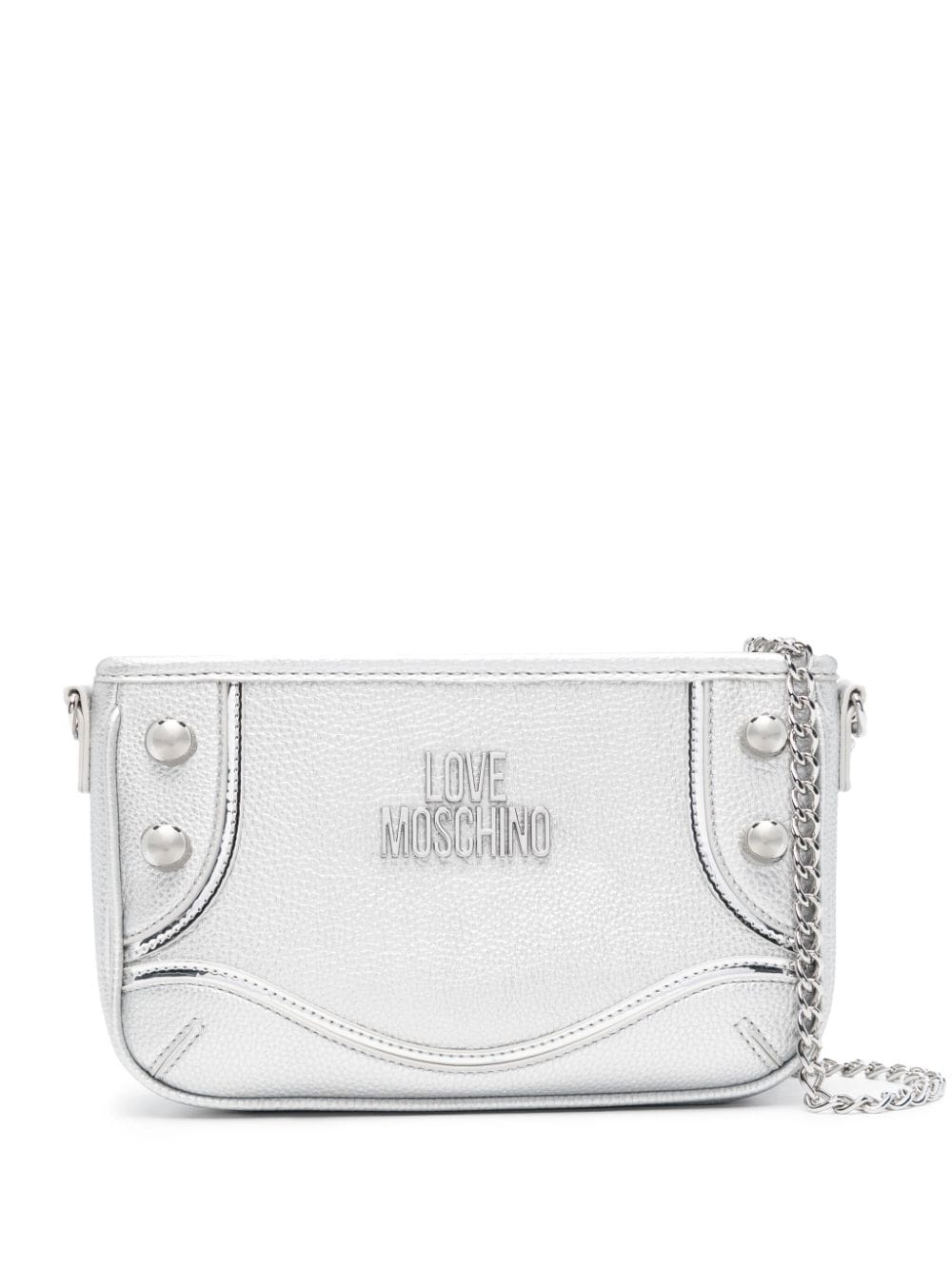 logo-lettering metallic shoulder bag - 1