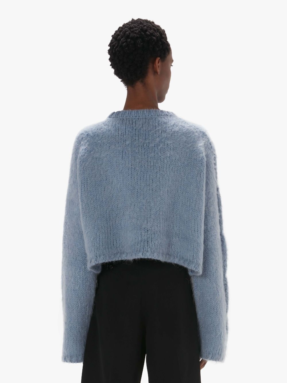 CROPPED CABLE KNIT SWEATER - 3