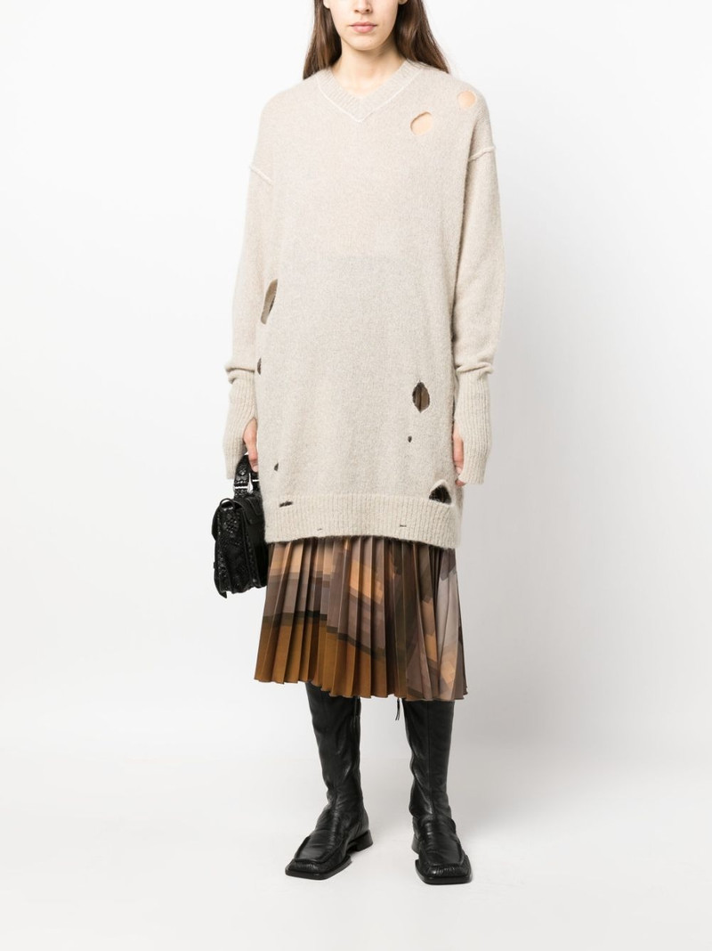 MM6 Maison Margiela distressed-effect knitted jumper outlook