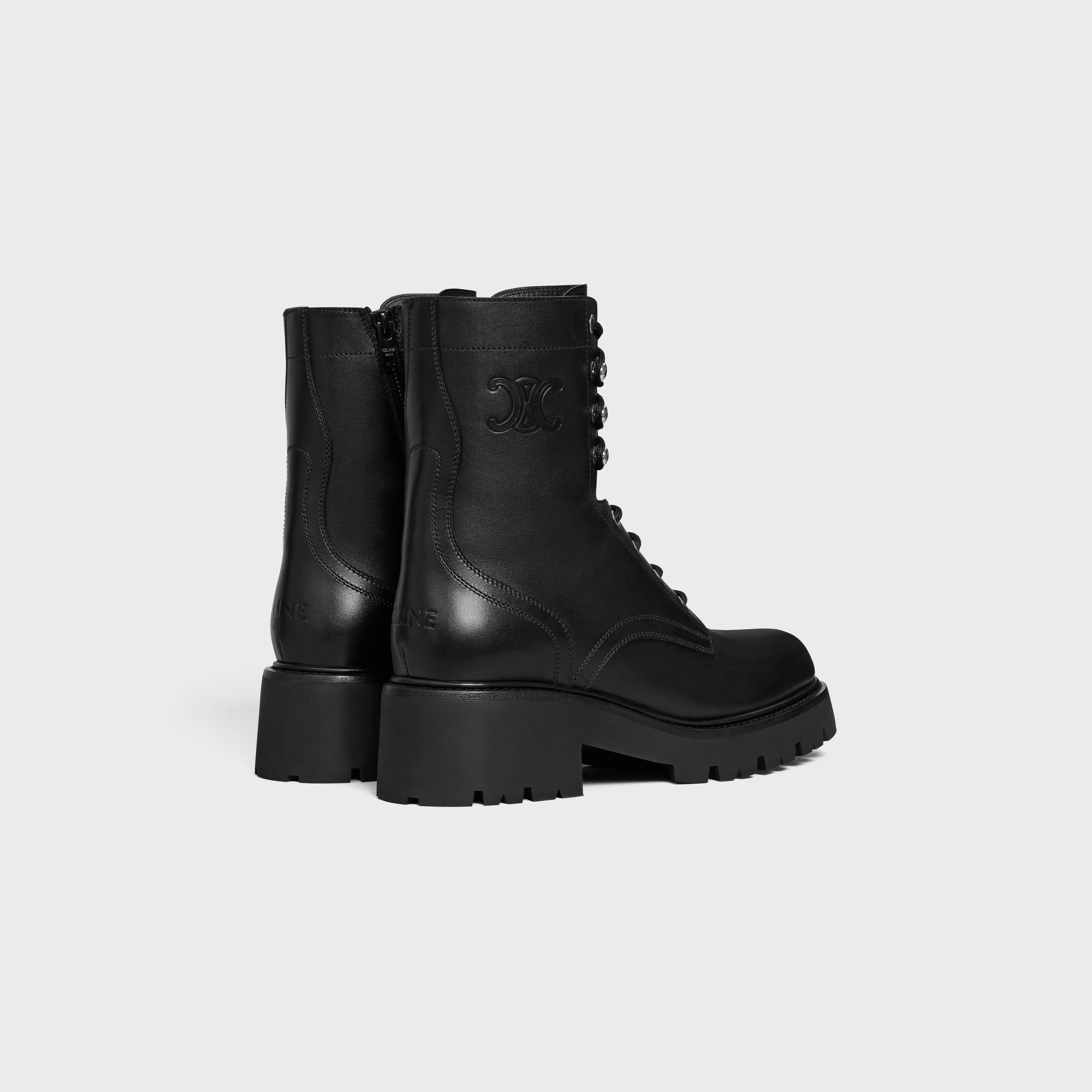 CELINE TRIOMPHE RANGERS MID LACE-UP BOOT in SHINY BULLSKIN - 3