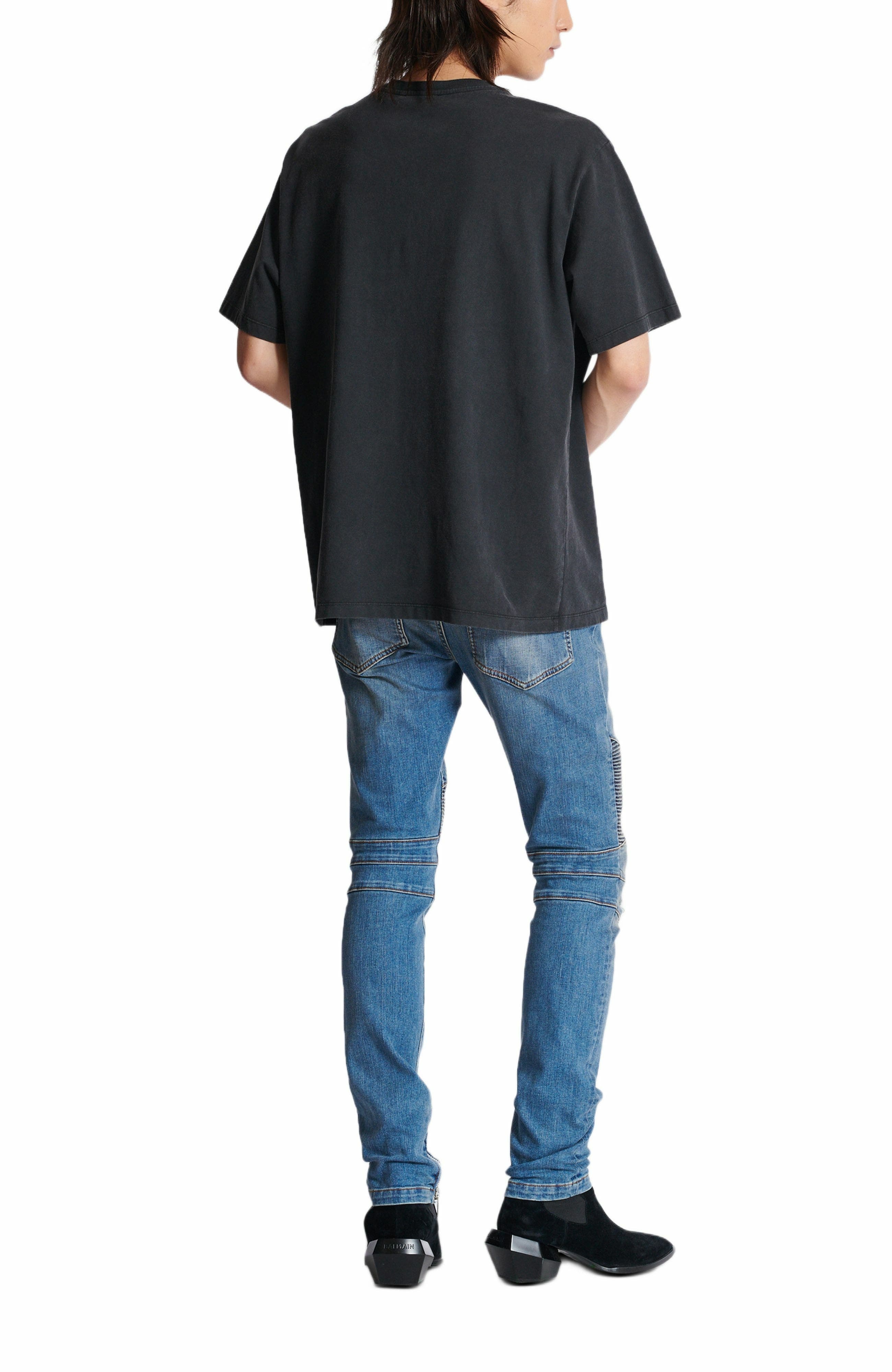 Vintage Balmain embroidered T-shirt in Grey at Nordstrom - 4