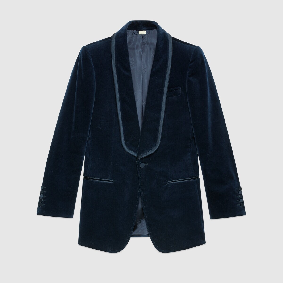 Stretch velvet jacket with padded shoulders - 1