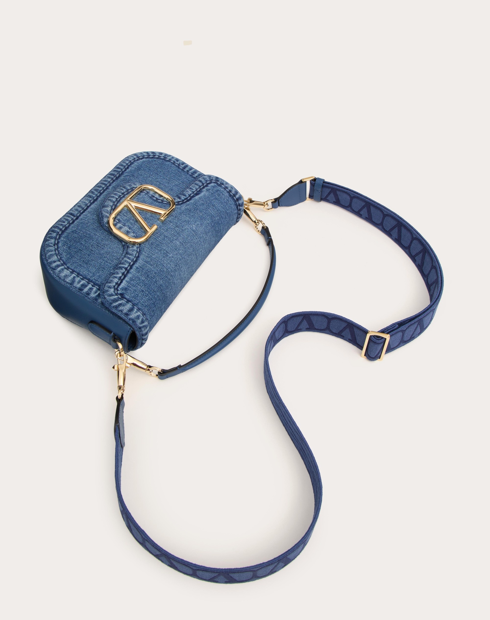 VALENTINO GARAVANI ALLTIME DENIM SHOULDER BAG - 6