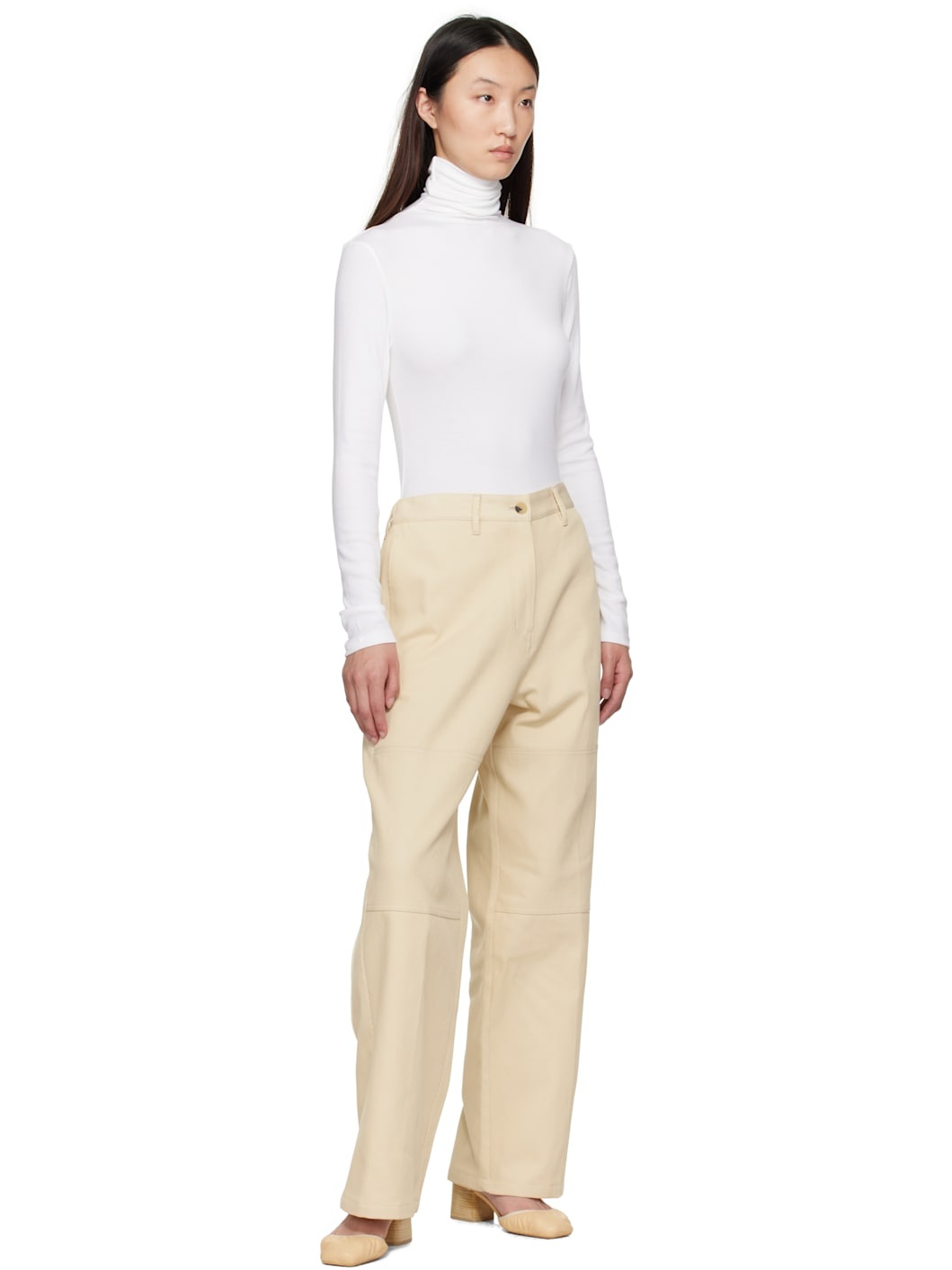 White Asymmetrical Turtleneck - 5