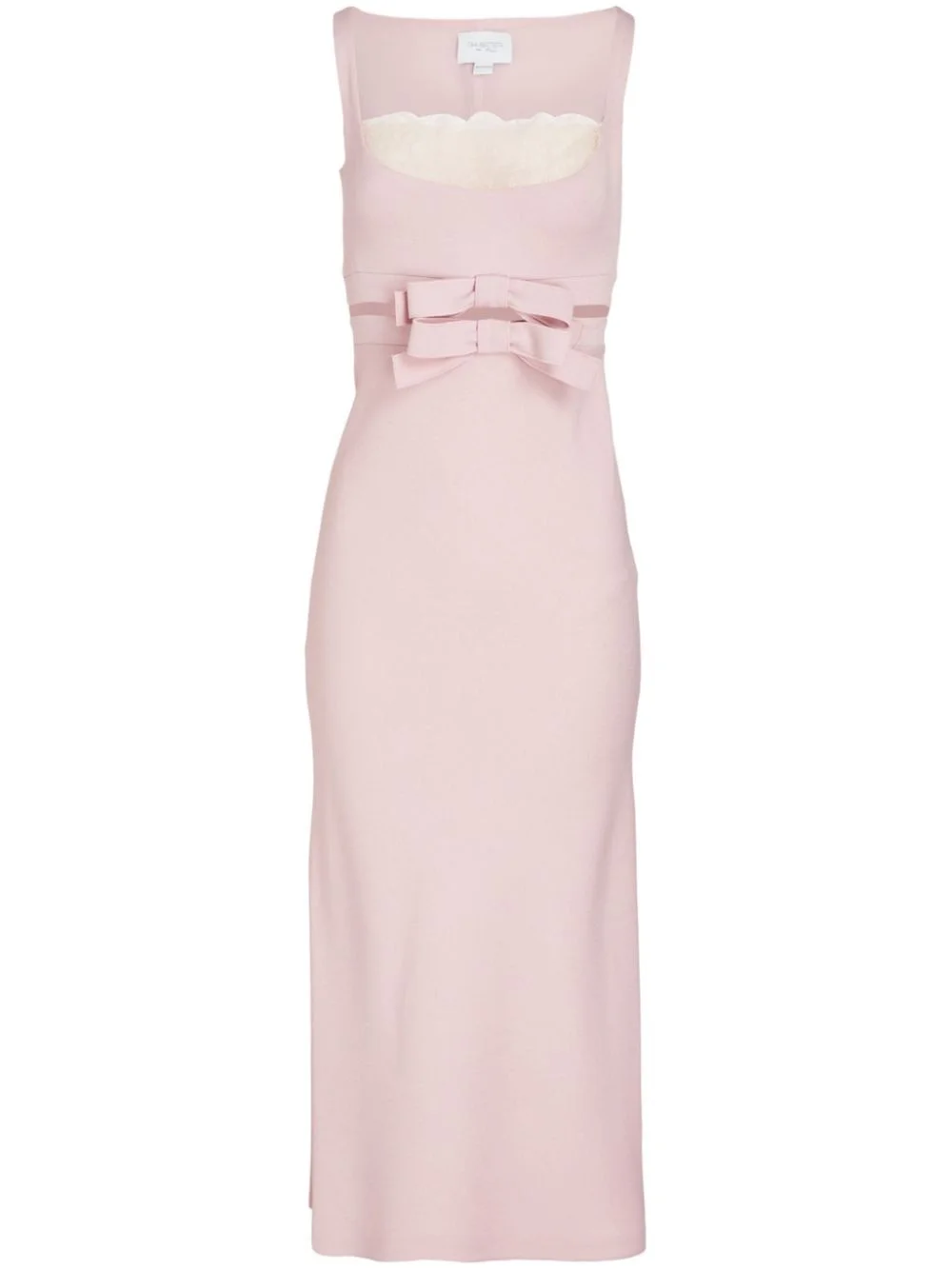 bow-detail crepe midi dress - 1