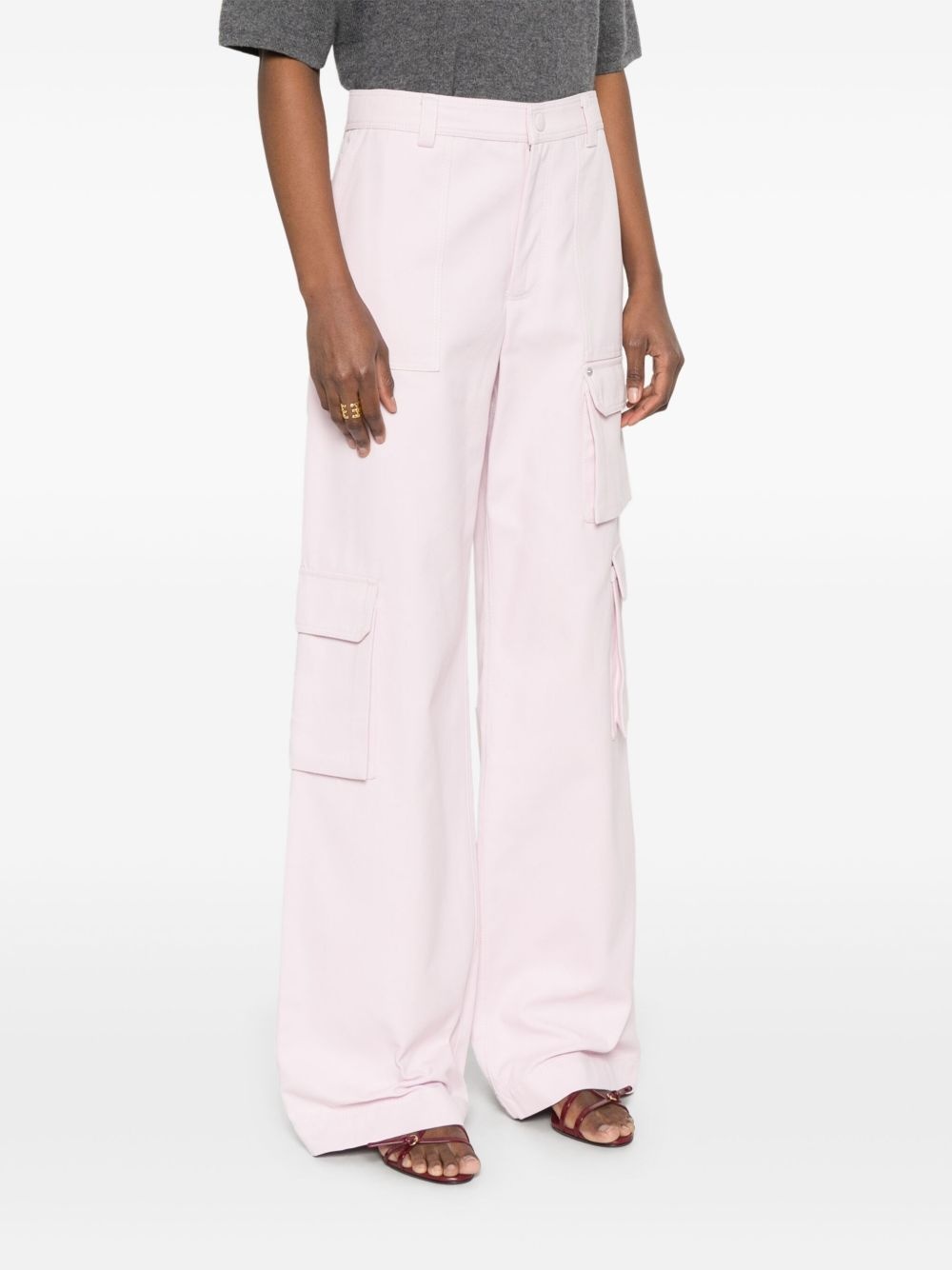 embossed canvas cargo pants - 3