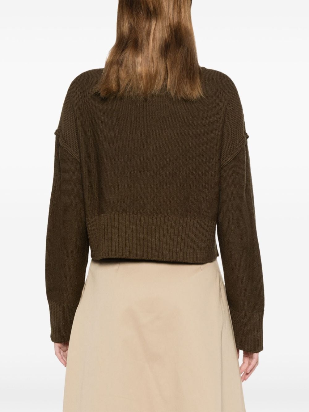 distressed cropped jumper - 4