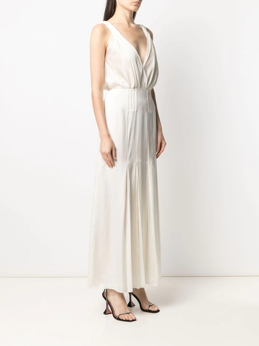 pleated silk maxi dress - 3