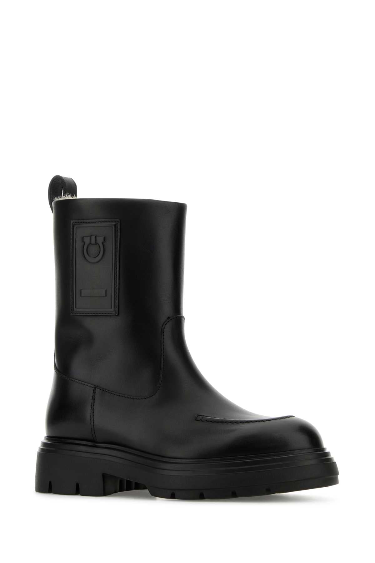 Salvatore Ferragamo Women Black Leather Tirba Ankle Boots - 2