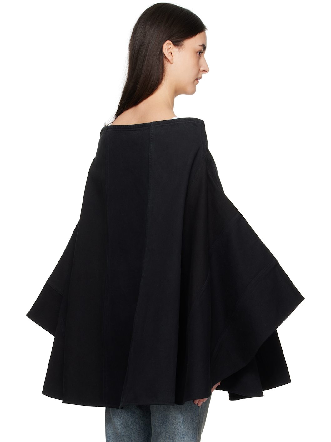 Black Nº73 Sweaterponcho Vintage Denim Jacket - 3