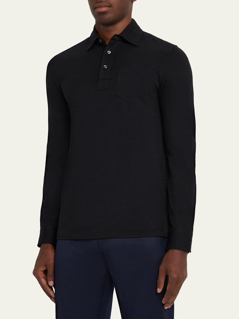 Ralph Lauren Men's Cotton and Cashmere Long-Sleeve Polo Shirt outlook