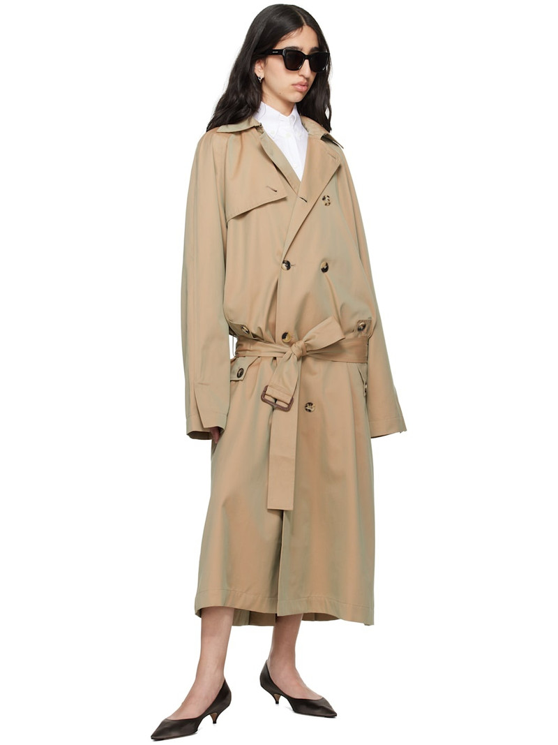 META CAMPANIA COLLECTIVE Beige Jasper Cotton Tonic Trench Coat outlook
