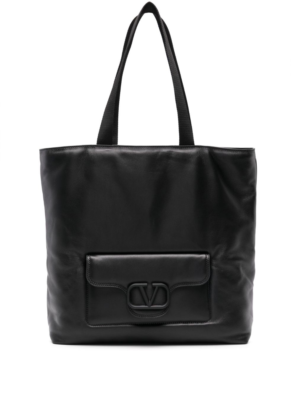 VLogo leather tote bag - 1