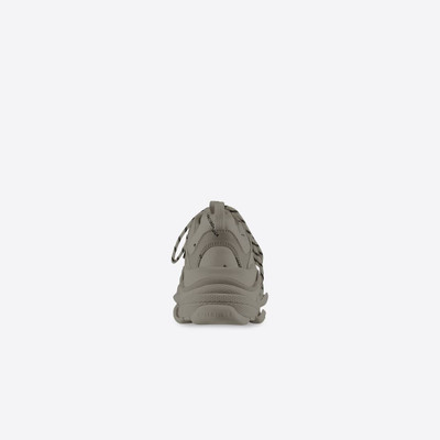 BALENCIAGA Men's Triple S Sneaker Allover Logo in Beige outlook