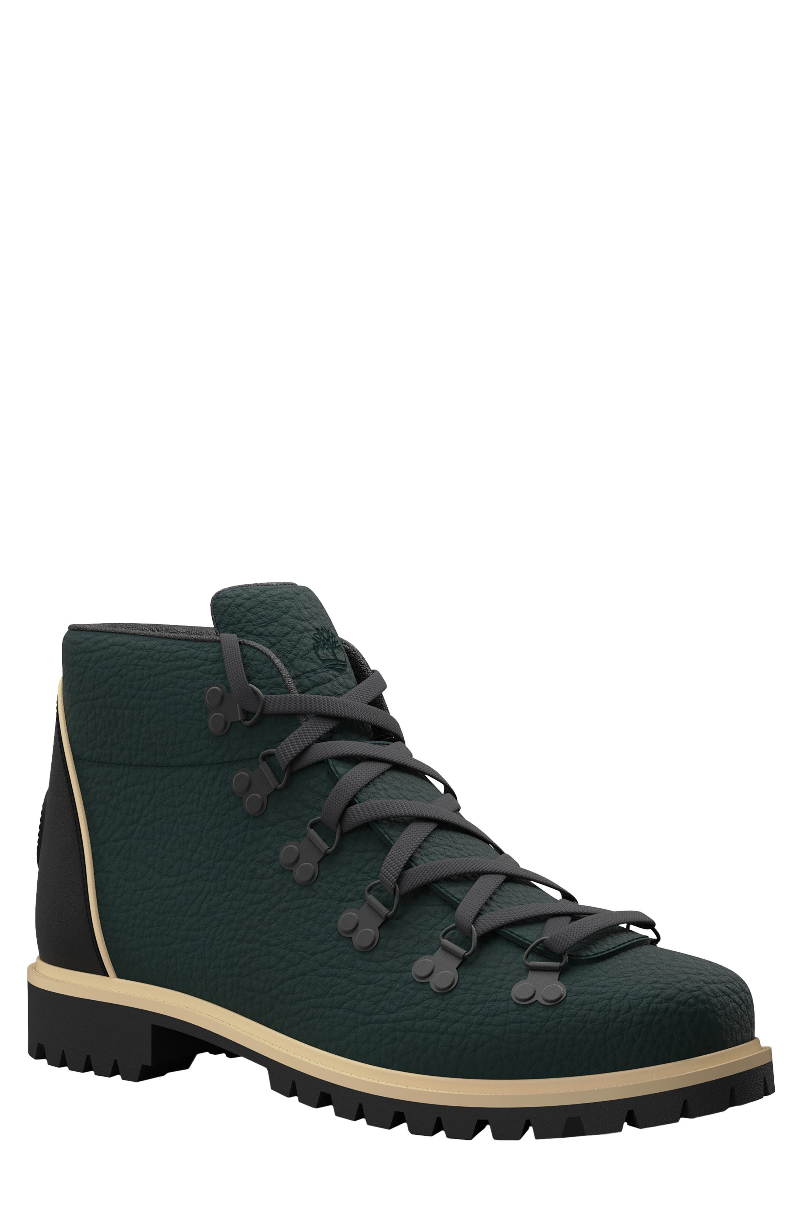 Timberland Authentic Hike Waterproof Mid Hiking Boot in Dark Green Full Grain at Nordstrom - 7