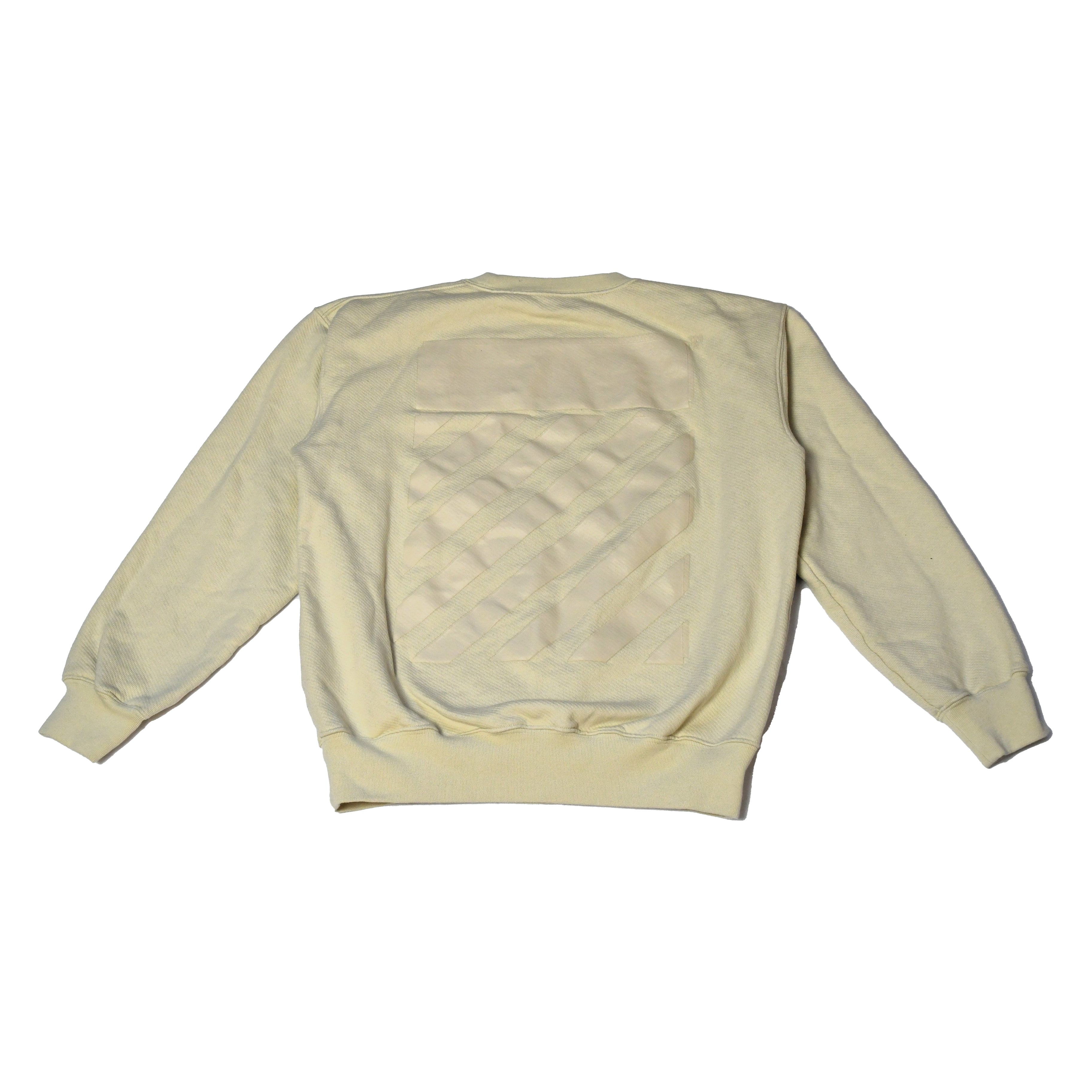 Off-White Diag Tab Crewneck Sweatshirts Cream - 2