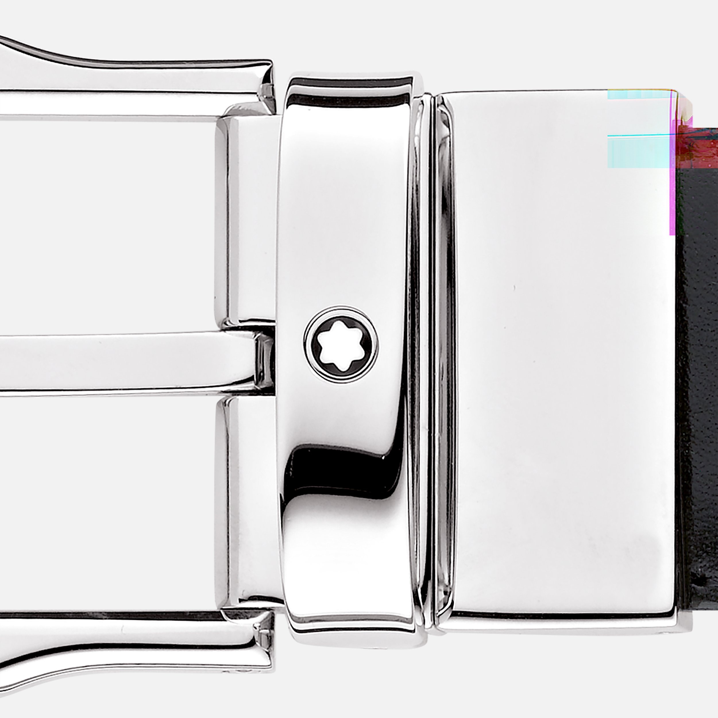 Rectangular Cut Shiny Palladium finish Pin Buckle Belt - 2
