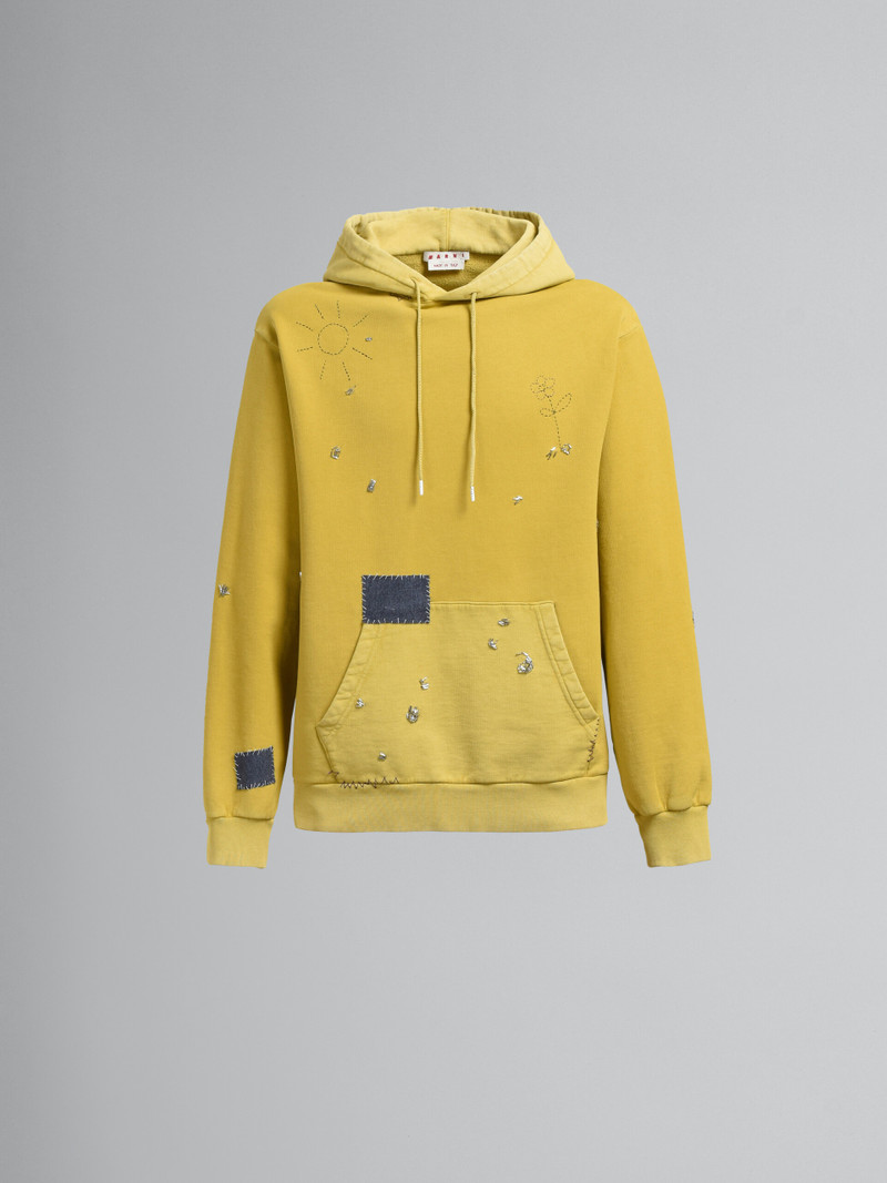 YELLOW EMBROIDERED HOODIE 1
