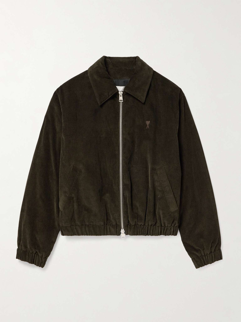 Logo-Embroidered Cotton-Corduroy Jacket 1