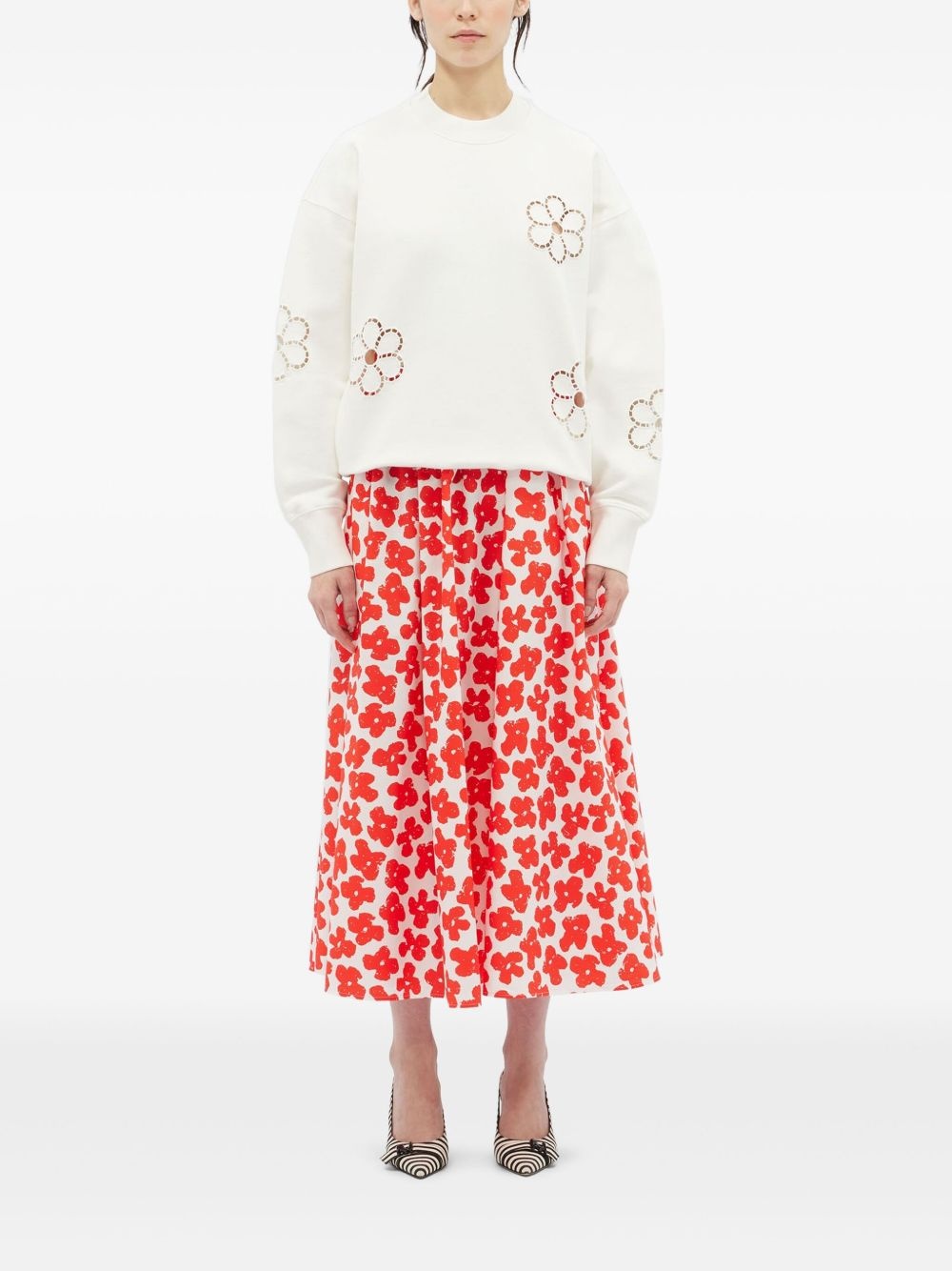 floral-print skirt - 2