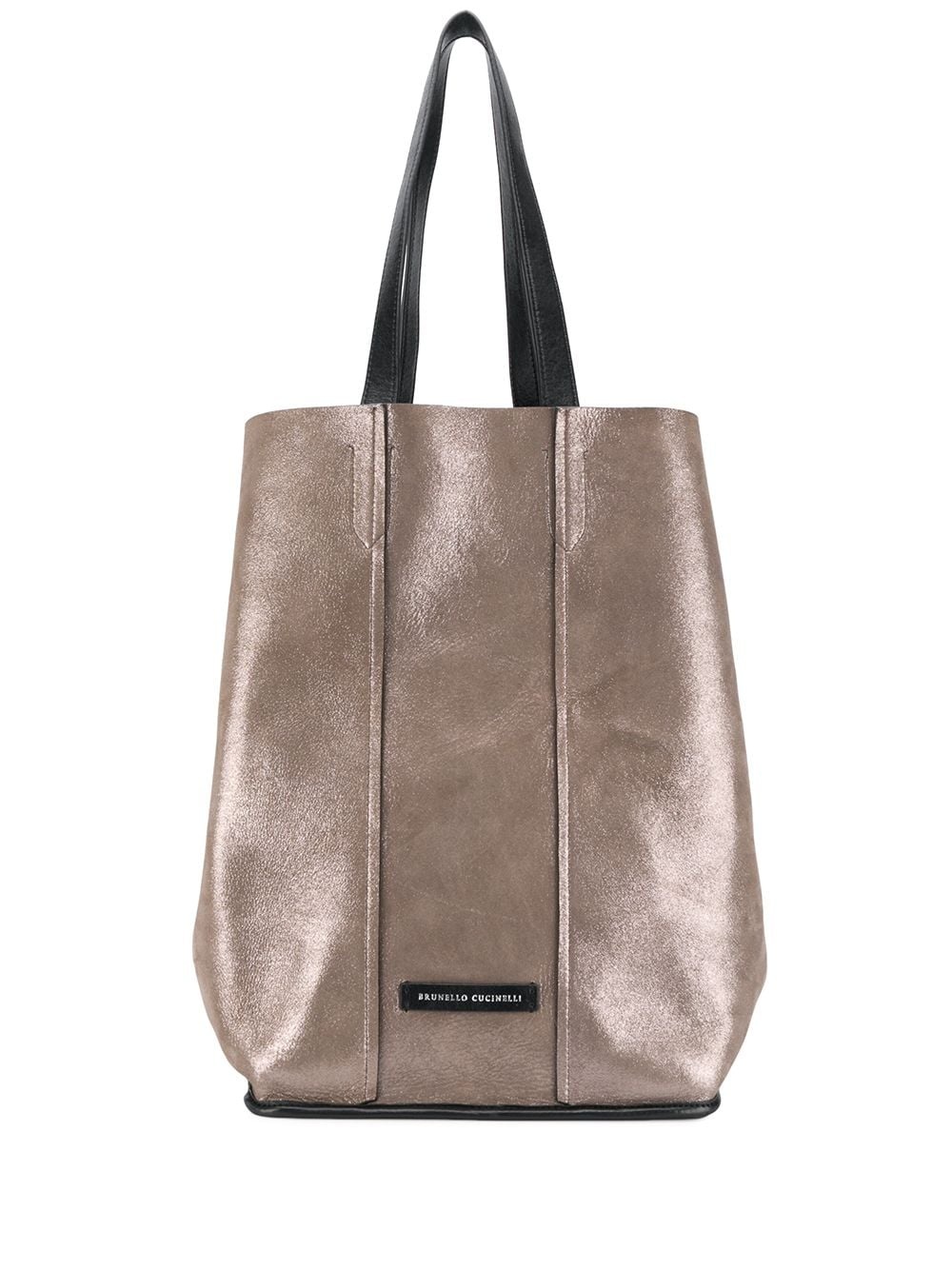 metallic-print tote bag  - 1