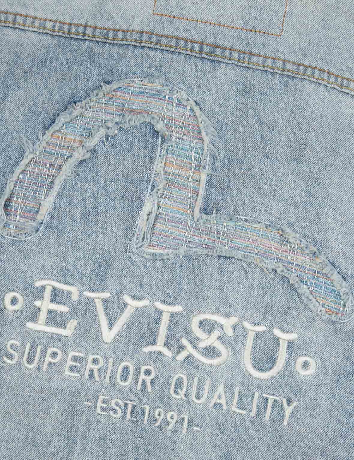 DISTRESSED SEAGULL DECONSTRUCTED LOOSE FIT DENIM JACKET - 7