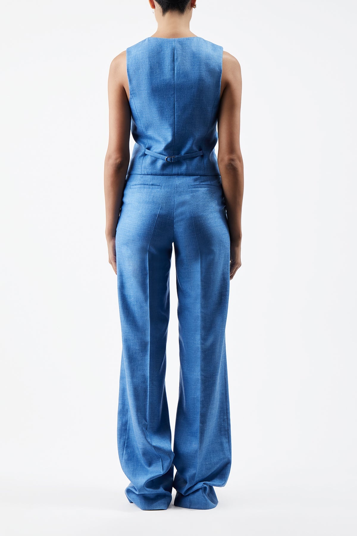 Coleridge Vest in Silk Wool with Linen - 4