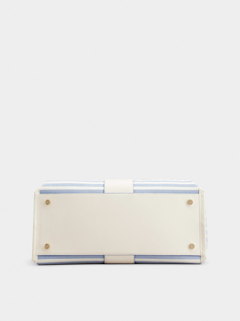 Viv' Choc Summer Stripes Medium Shopping Bag in Fabric 7