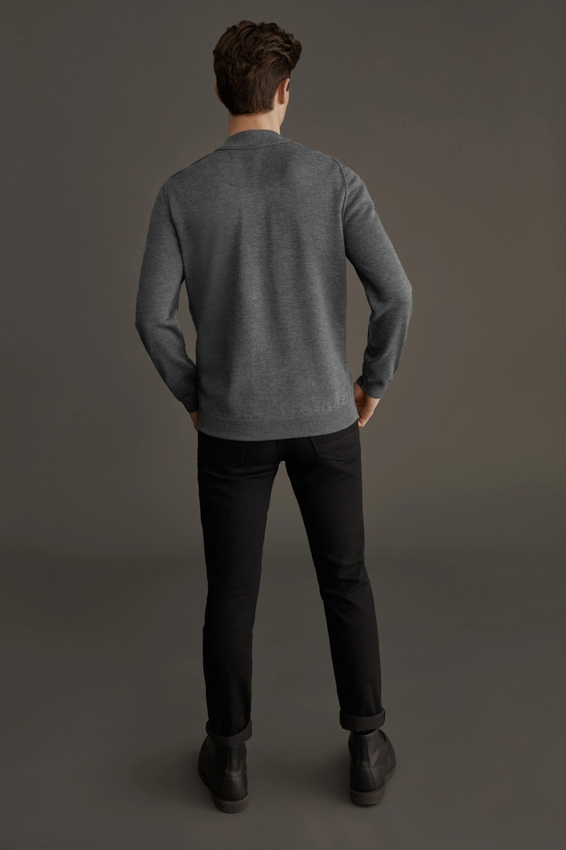 HYBRIDGE KNIT REVERSIBLE PULLOVER BLACK LABEL 6