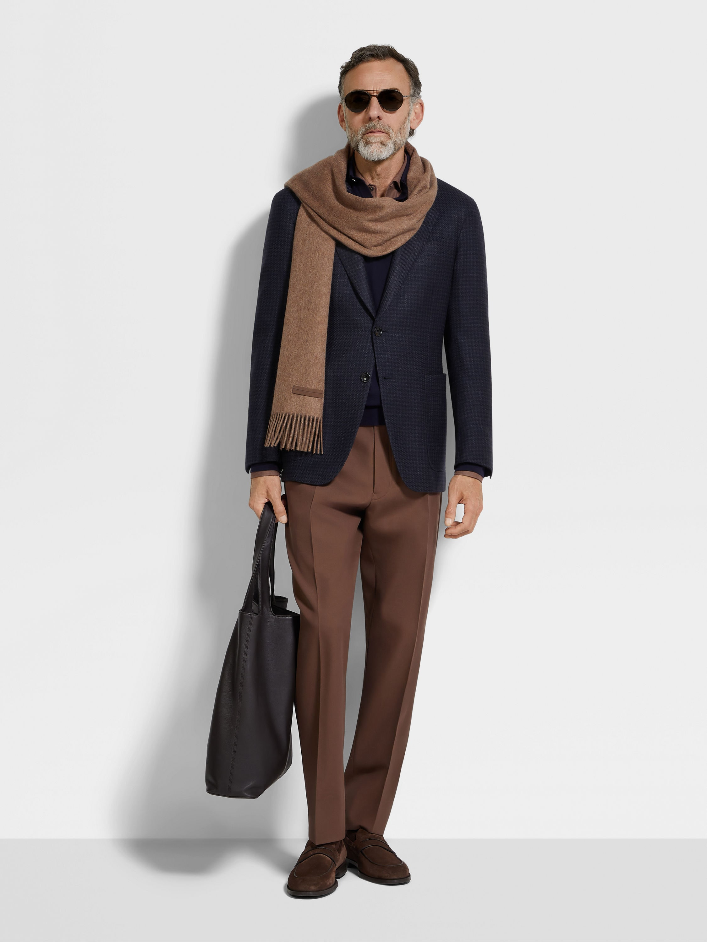 NAVY BLUE SILK CASHMERE AND LINEN JACKET - 2